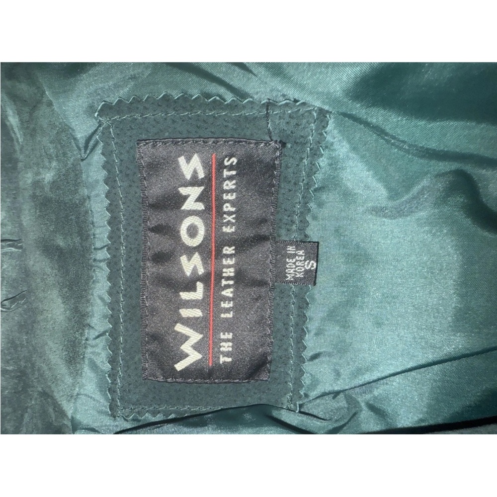 Vintage 90s Wilson Leather Womens fringe Suede Emerald Forest Green Jacket S - Picture 8 of 12